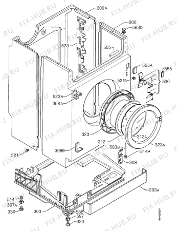 Схема №1 1576ELECT с изображением Рамка для стиральной машины Aeg 1240120509